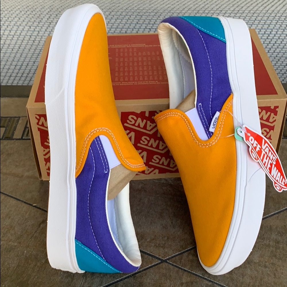 VANS COMFYCUSH SLIP ON MULTI BLOCK MULTI/TRWHT WMN - Picture 6 of 16